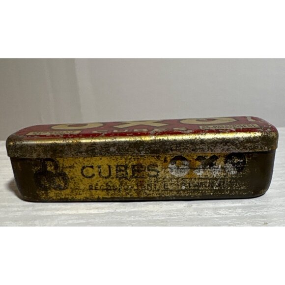 Vintage OXO Cubes Tin Box Red & Gold Retro Advertising Design - Picture 2 of 10